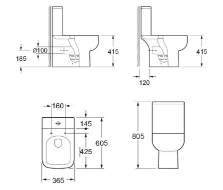 Nero Rimless Pan & Seat