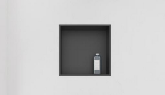 Square Black Recessed Shelf