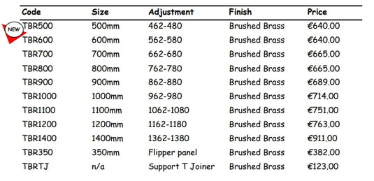 Trojan Wetroom Panels (Brushed Brass)