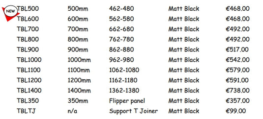 Trojan Wetroom Panels (Matt Black)