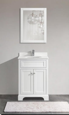 Load image into Gallery viewer, Adare 600mm White Marble Countertop c/w Prefitted Undermounted Basin
