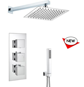 Load image into Gallery viewer, Concealed thermostatic one-way  shower valve pack c/w wall elbow kit

