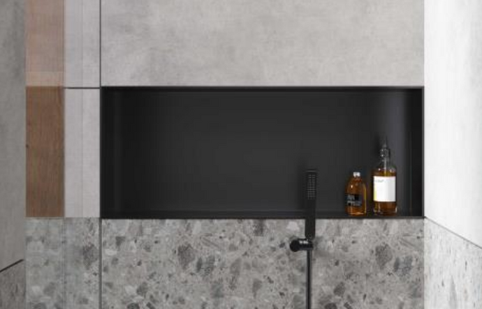 Rectangular Black Recessed Shelf