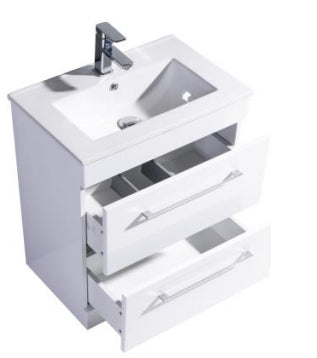 Siren 600 White Gloss  Floor Unit & Basin