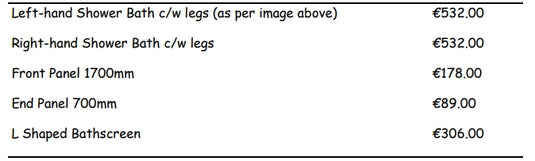 L Shaped Shower Bath
