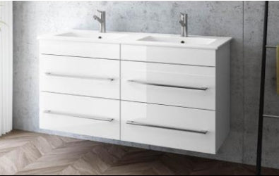 Ikon 1200 White Gloss Double Wall Unit