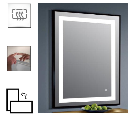 Black Framed LED 800 Mirror