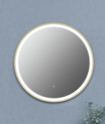 Brushed Brass Framed  LED 600 Mirror