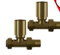 Brushed Brass  Straight Rad  Valves