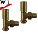 Brushed Brass  Angled Rad  Valves