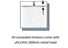 Concealed thermostatic two-way  shower valve pack c/w wall elbow kit