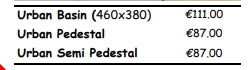 Basins/Pedestal (Urban)