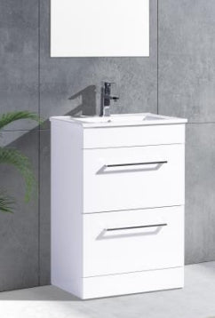 Siren 500 White Gloss  Floor Unit & Basin (Siren White Range)